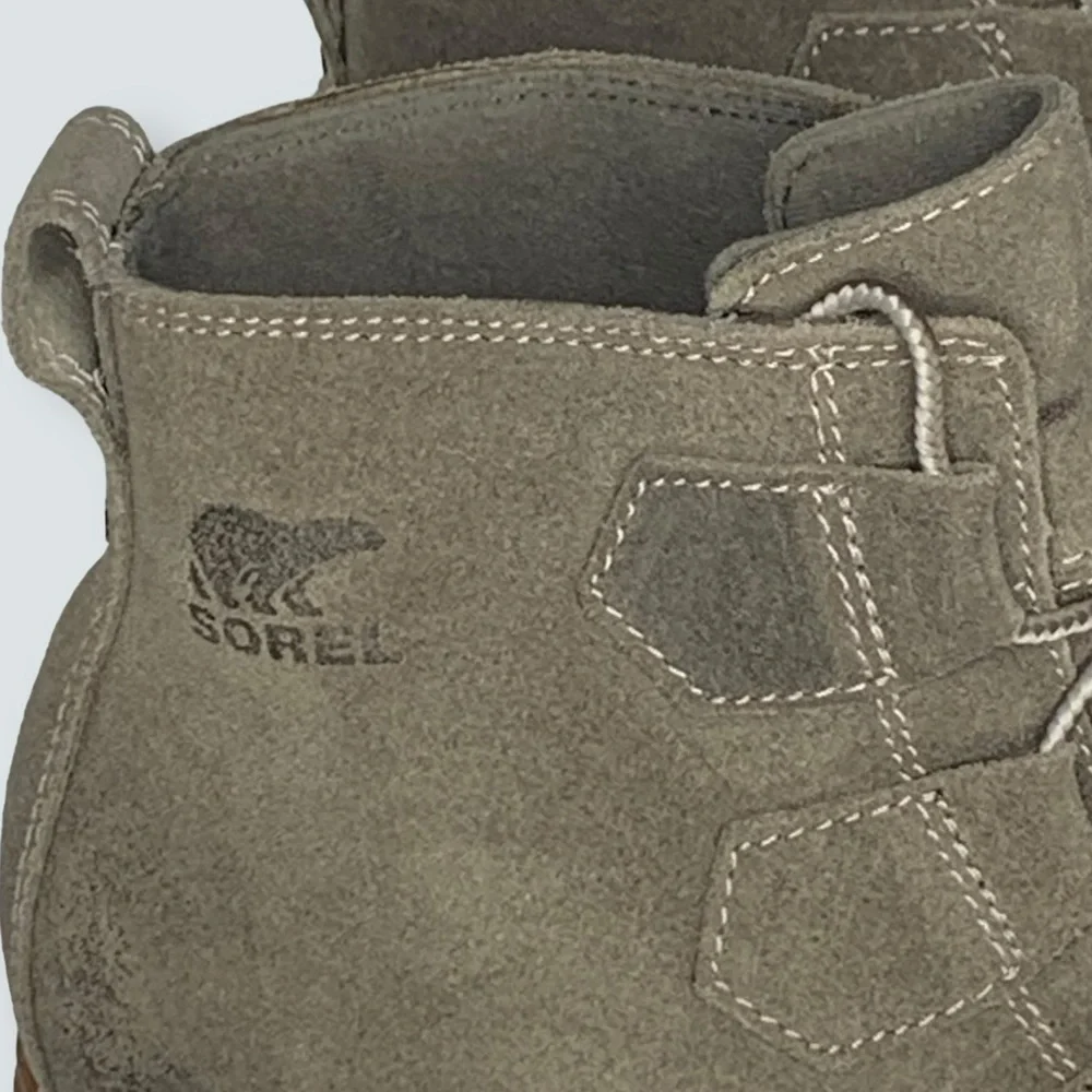 Sorel Wedges in Taupe Suede with Gum Soles